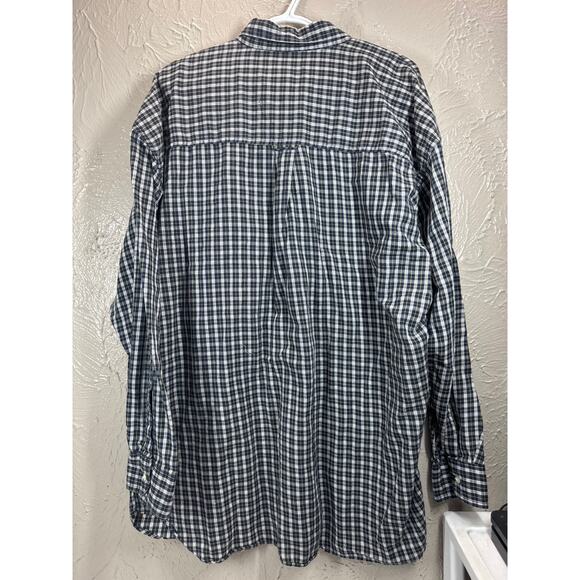 Chaps Ralph Lauren Button Down Shirt Mens Long Sleeve Green Flannel Plaid Sz XL - Picture 2 of 5